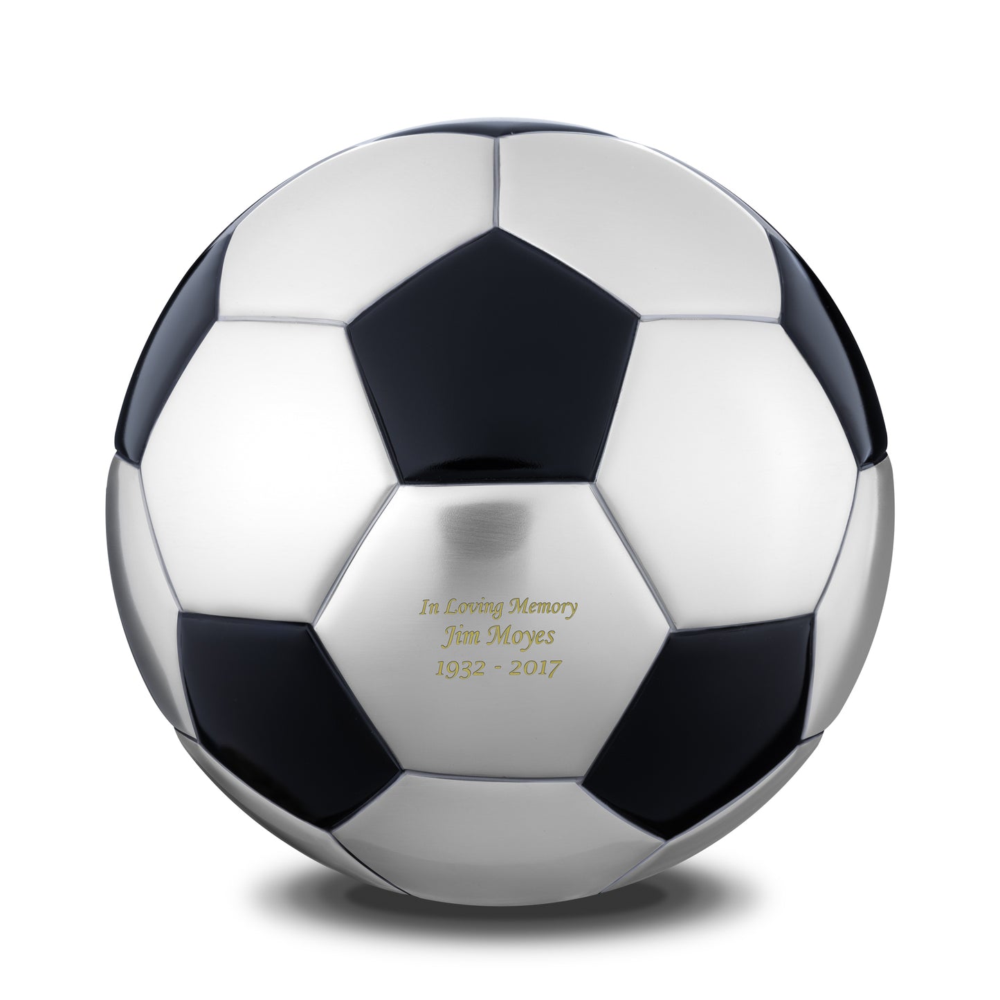 Soccer Ball Matte Black & Brushed Pewter (Adult) - A1151*