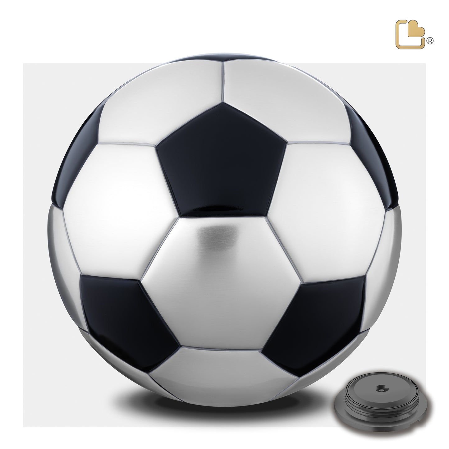 Soccer Ball Matte Black & Brushed Pewter (Adult) - A1151*
