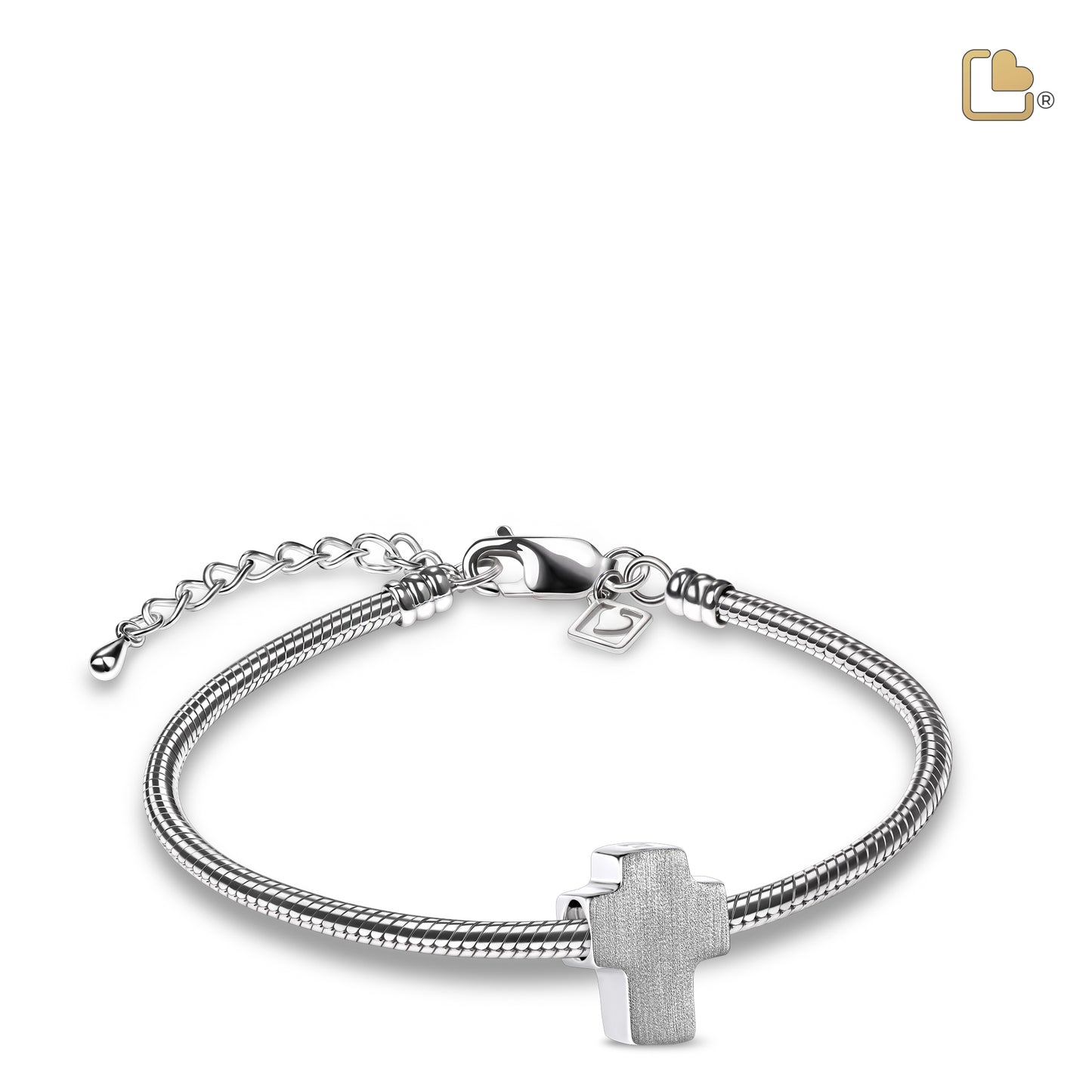 Bead: Cross - Rhodium Plated Two Tone - BD2050*