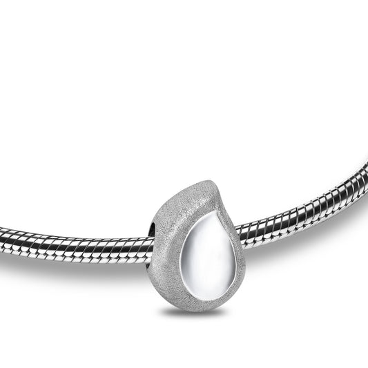 Bead: TearDrop - Rhodium Plated Two Tone - BD2060