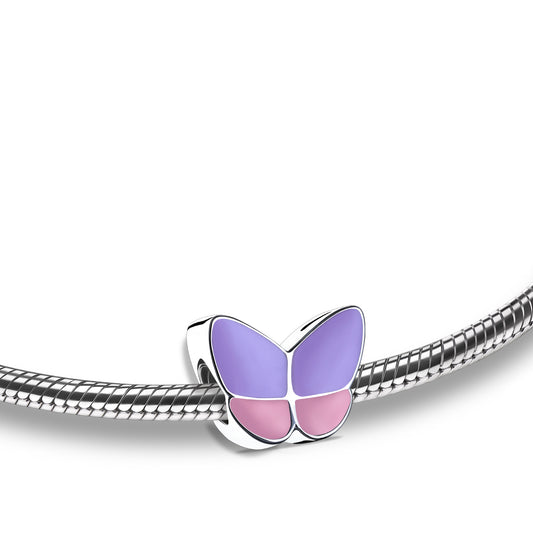 Bead: Wings Of Hope Lavender - Enamel Rhodium Plated - BD2090