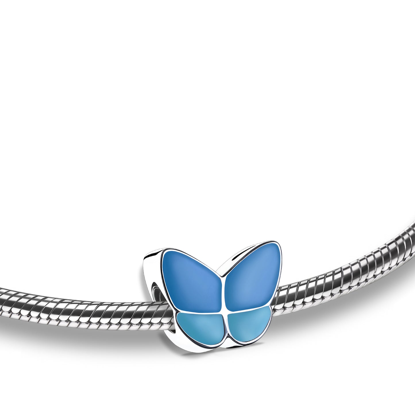 Bead: Wings Of Hope Blue - Enamel Rhodium Plated - BD2091