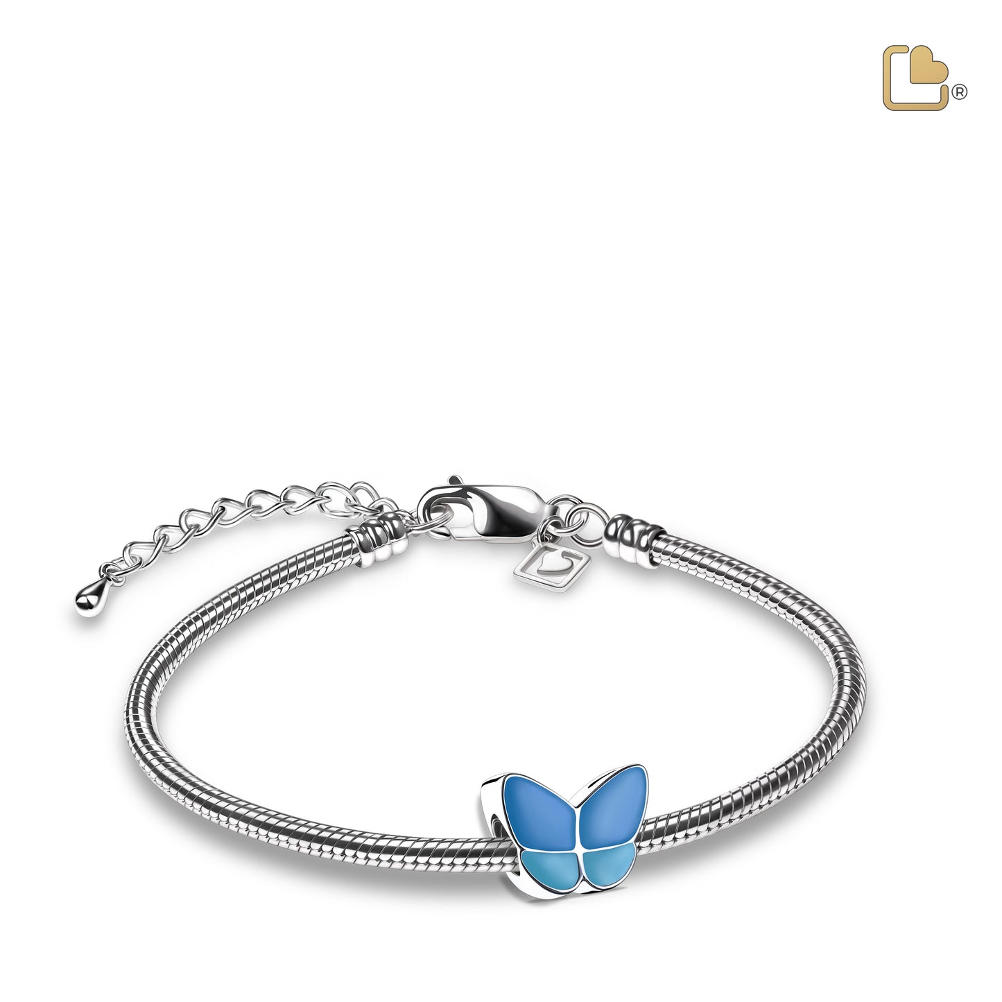 Bead: Wings Of Hope Blue - Enamel Rhodium Plated - BD2091