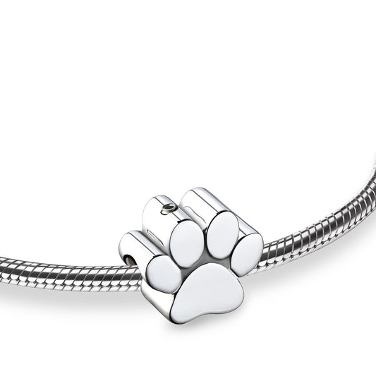 Bead: Paw - Rhodium Plated - BD2102