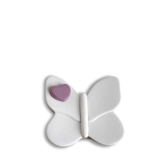 Butterfly with Heart Accent White & Berry (Keepsake) - CK180*