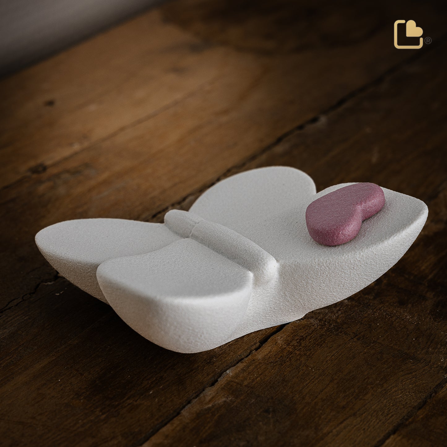 Butterfly with Heart Accent White & Berry (Keepsake) - CK180*