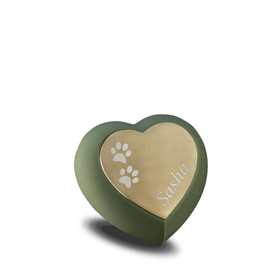Drop™ Sage Green & Brushed Gold (Keepsake Heart) - H585*