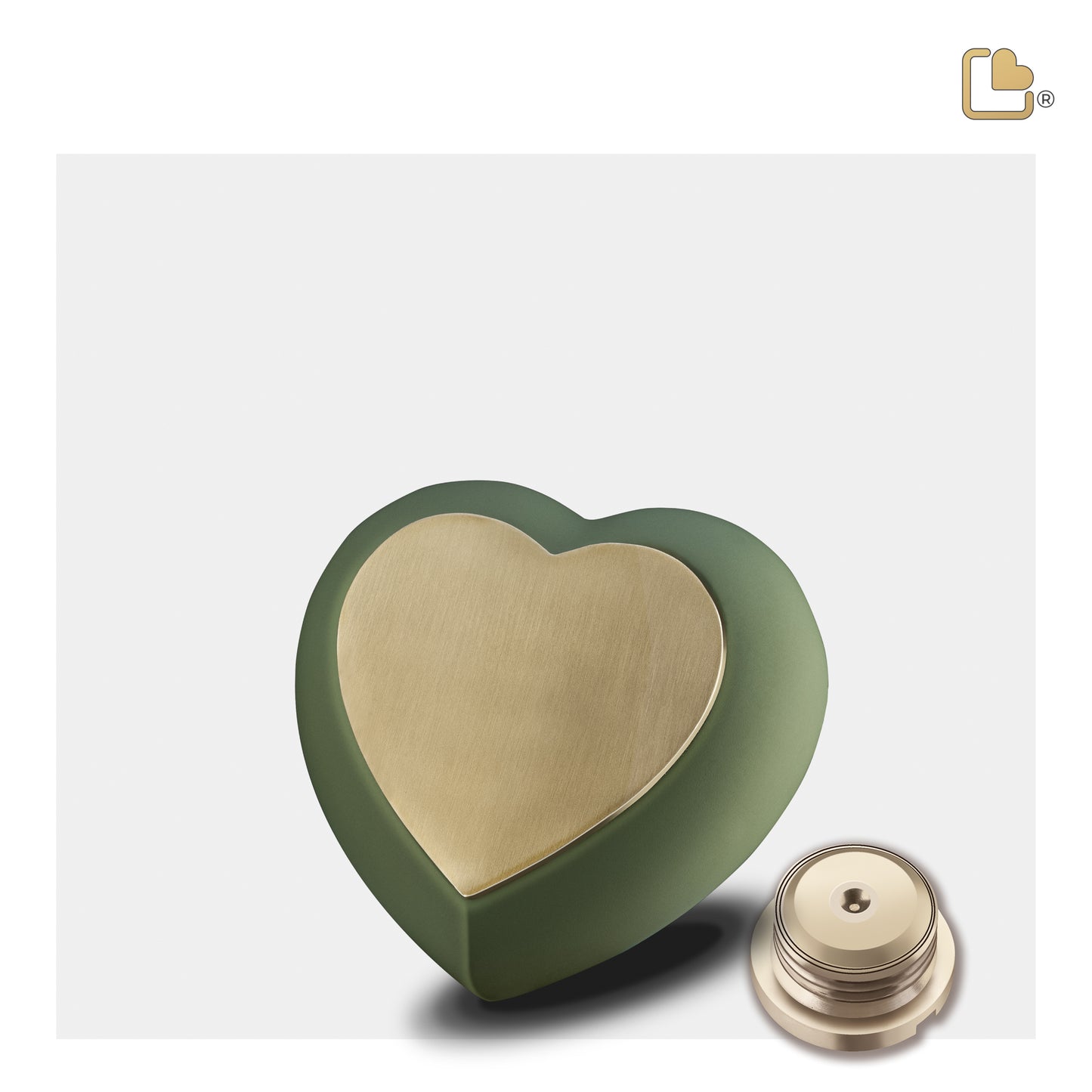 Drop™ Sage Green & Brushed Gold (Keepsake Heart) - H585*
