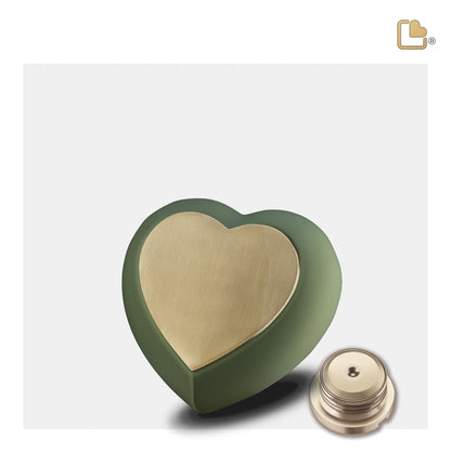 Drop™ Sage Green & Brushed Gold (Keepsake Heart) - H585*