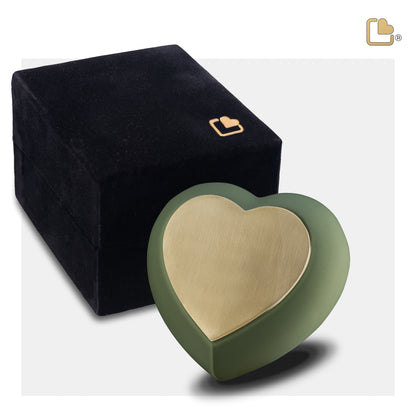 Drop™ Sage Green & Brushed Gold (Keepsake Heart) - H585*