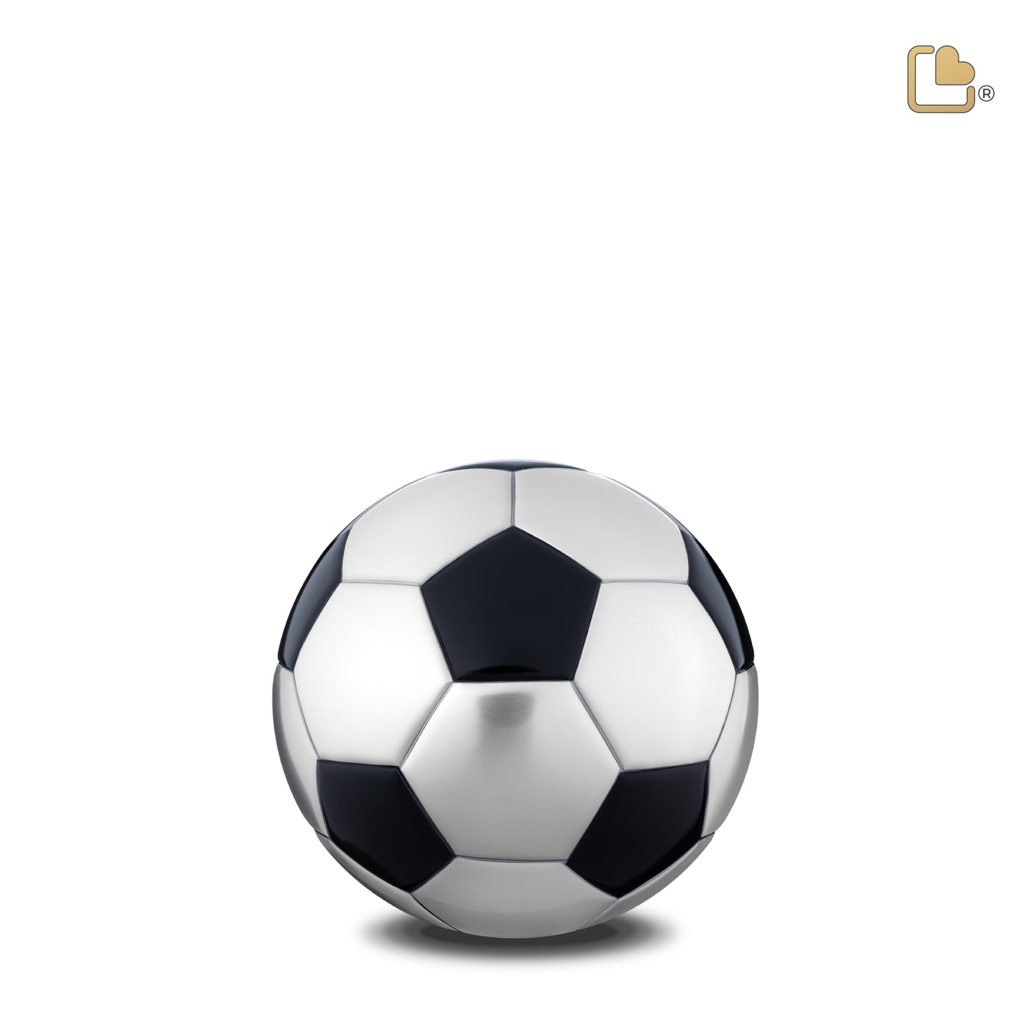Soccer Ball Matte Black & Brushed Pewter (Keepsake) - K1151*