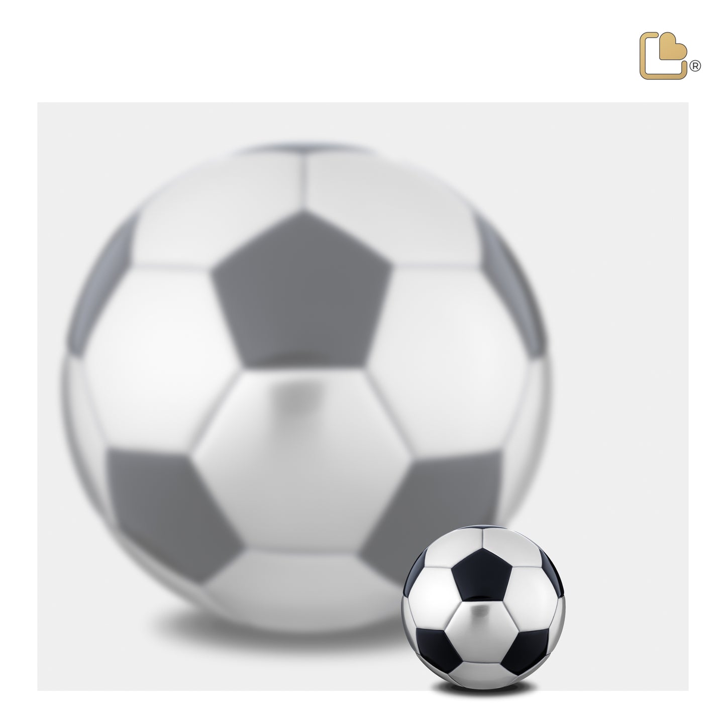 Soccer Ball Matte Black & Brushed Pewter (Keepsake) - K1151*