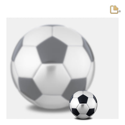 Soccer Ball Matte Black & Brushed Pewter (Keepsake) - K1151*