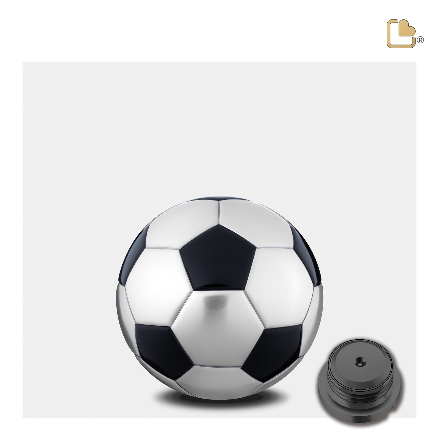 Soccer Ball Matte Black & Brushed Pewter (Keepsake) - K1151*
