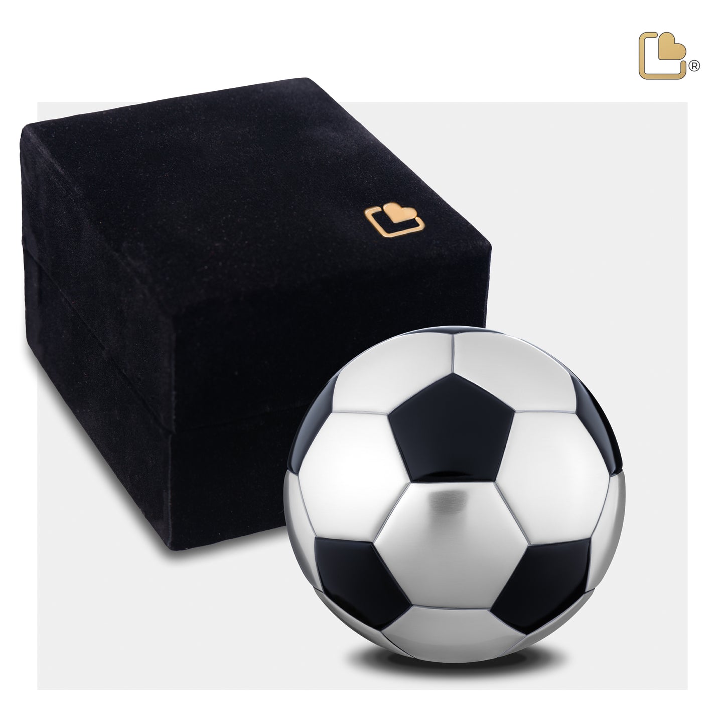 Soccer Ball Matte Black & Brushed Pewter (Keepsake) - K1151*
