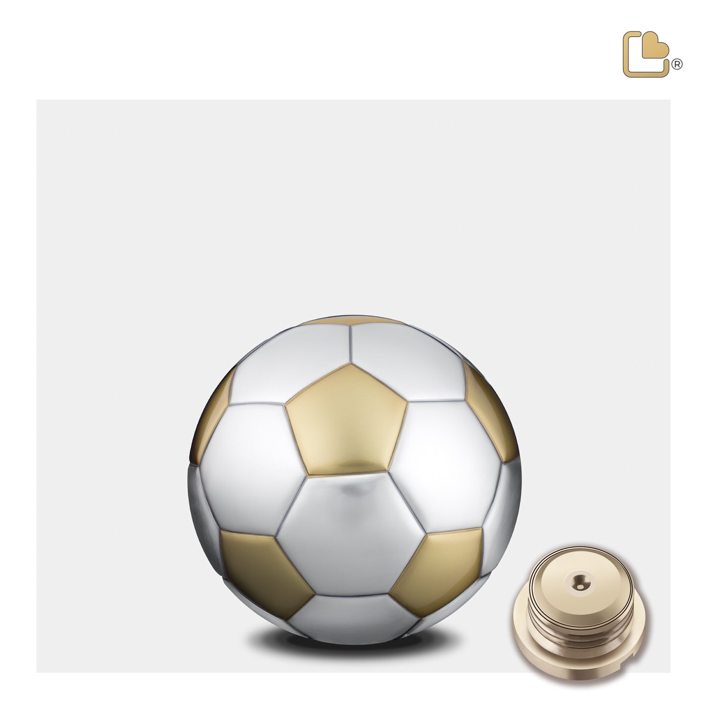 Soccer Ball Brushed Gold & Brushed Pewter (Keepsake) - K1152*