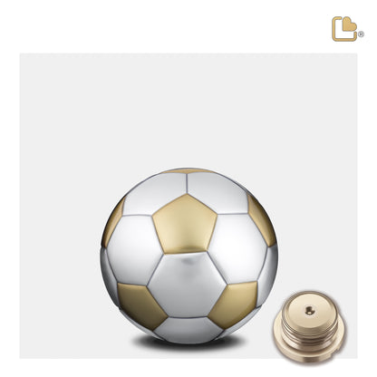 Soccer Ball Brushed Gold & Brushed Pewter (Keepsake) - K1152*