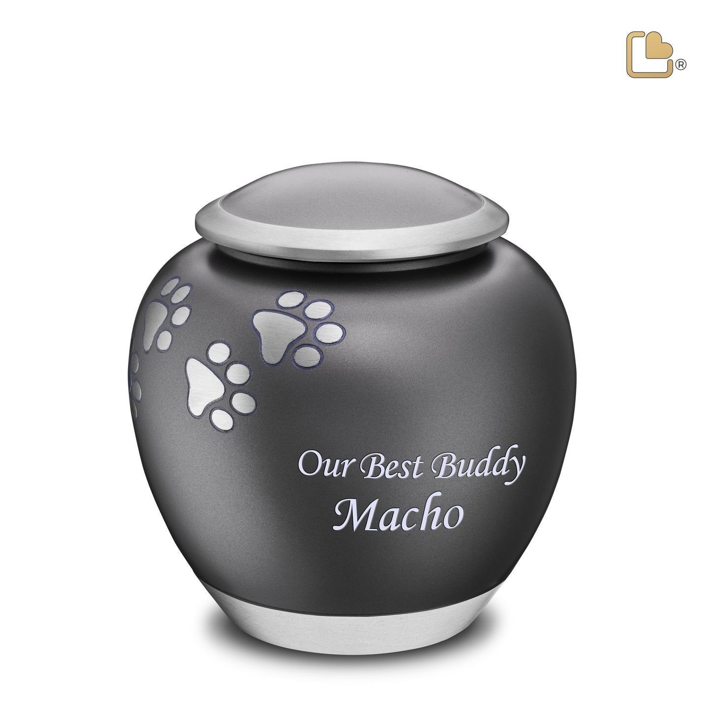 Shadow Pawprint French Grey & Brushed Pewter (Large) - P550L*