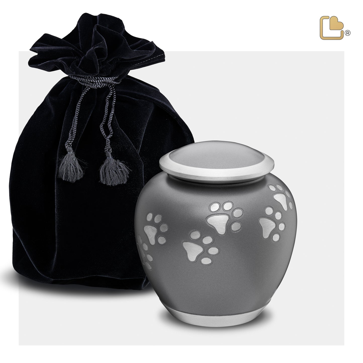 Shadow Pawprint French Grey & Brushed Pewter (Small) - P550S*