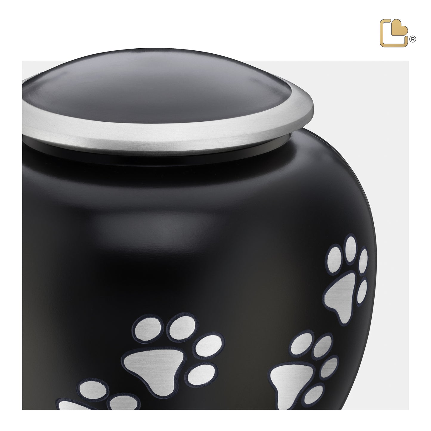 Shadow Pawprint Black & Brushed Pewter (Small) - P551S*