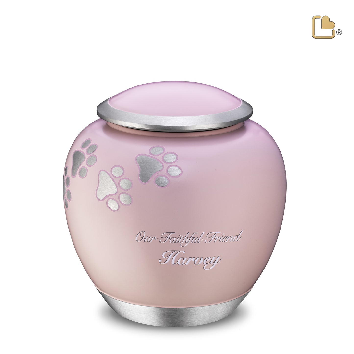 Shadow Pawprint Pink & Brushed Pewter (Large) - P552L*