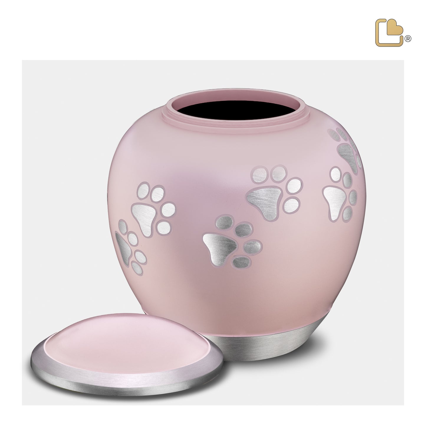 Shadow Pawprint Pink & Brushed Pewter (Small) - P552S*