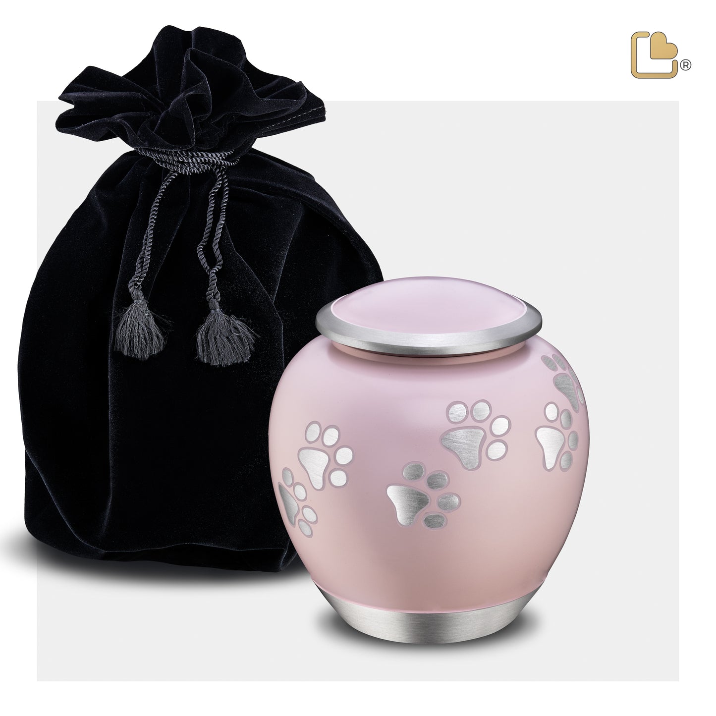 Shadow Pawprint Pink & Brushed Pewter (Small) - P552S*