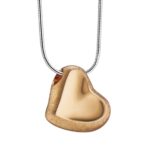 Pendant: Leaning Heart - Gold Vermeil Two Tone - PD1001