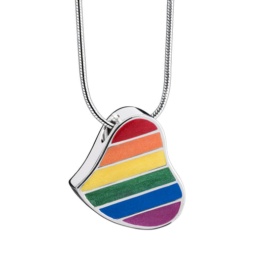 Pendant: Pride Rainbow - Enamel Rhodium Plated - PD1003*