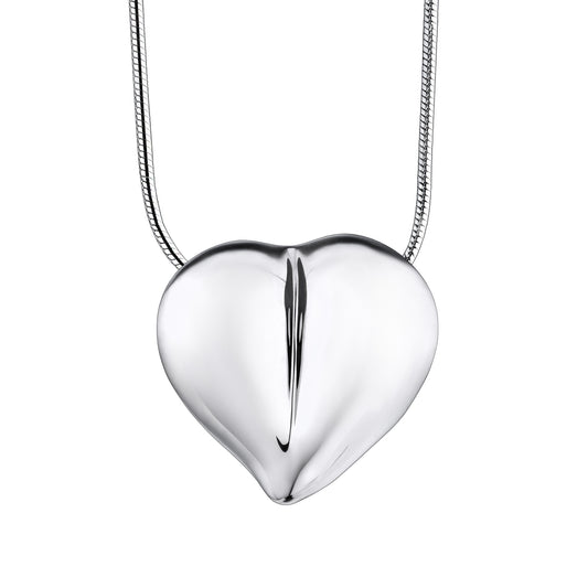 Pendant: LoveHeart - Rhodium Plated - PD1010*