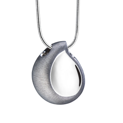 Pendant: TearDrop - Rhodium Plated Two Tone - PD1020