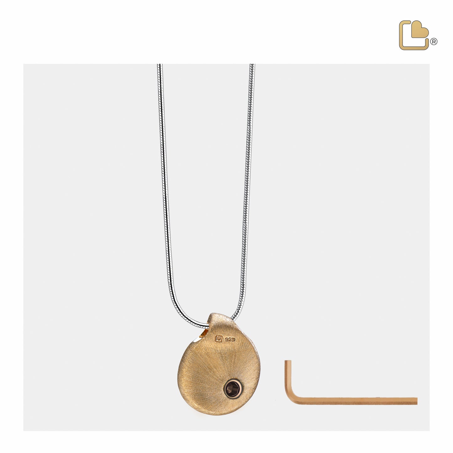 Pendant: TearDrop - Gold Vermeil Two Tone - PD1021