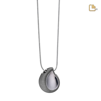 Pendant: TearDrop - Ruthenium Plated Two Tone - PD1023