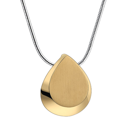 Pendant: Drop - Polished & Brushed Gold Vermeil - PD1025