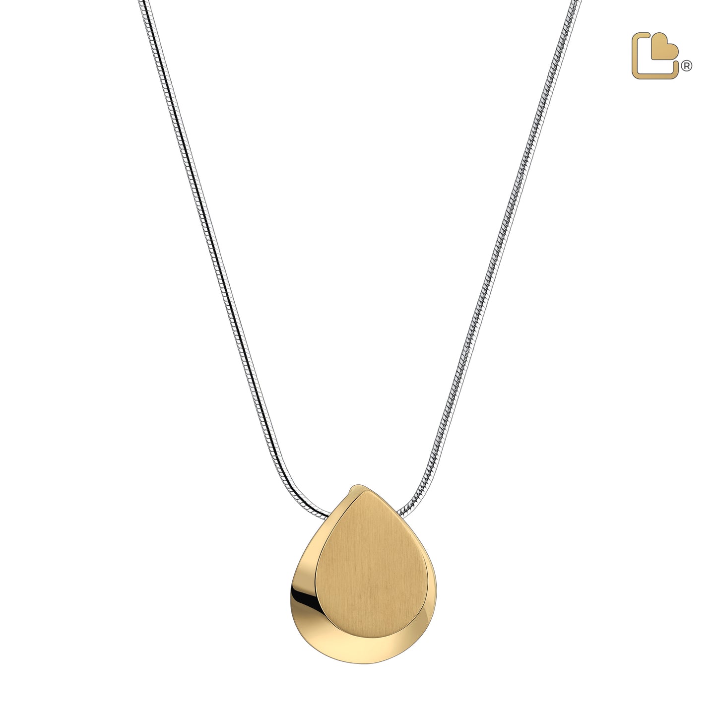 Pendant: Drop - Polished & Brushed Gold Vermeil - PD1025