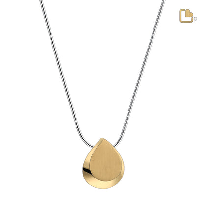 Pendant: Drop - Polished & Brushed Gold Vermeil - PD1025