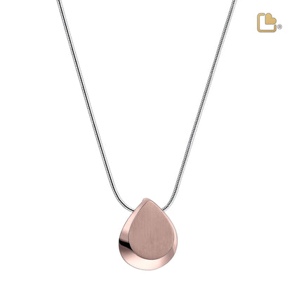 Pendant: Drop - Polished & Brushed Rose Gold Vermeil - PD1026*