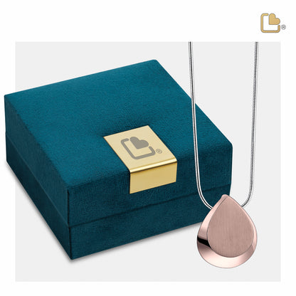 Pendant: Drop - Polished & Brushed Rose Gold Vermeil - PD1026*