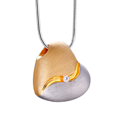 Pendant: Heartfelt - Gold Vermeil Two Tone w/Clear Crystal - PD1050