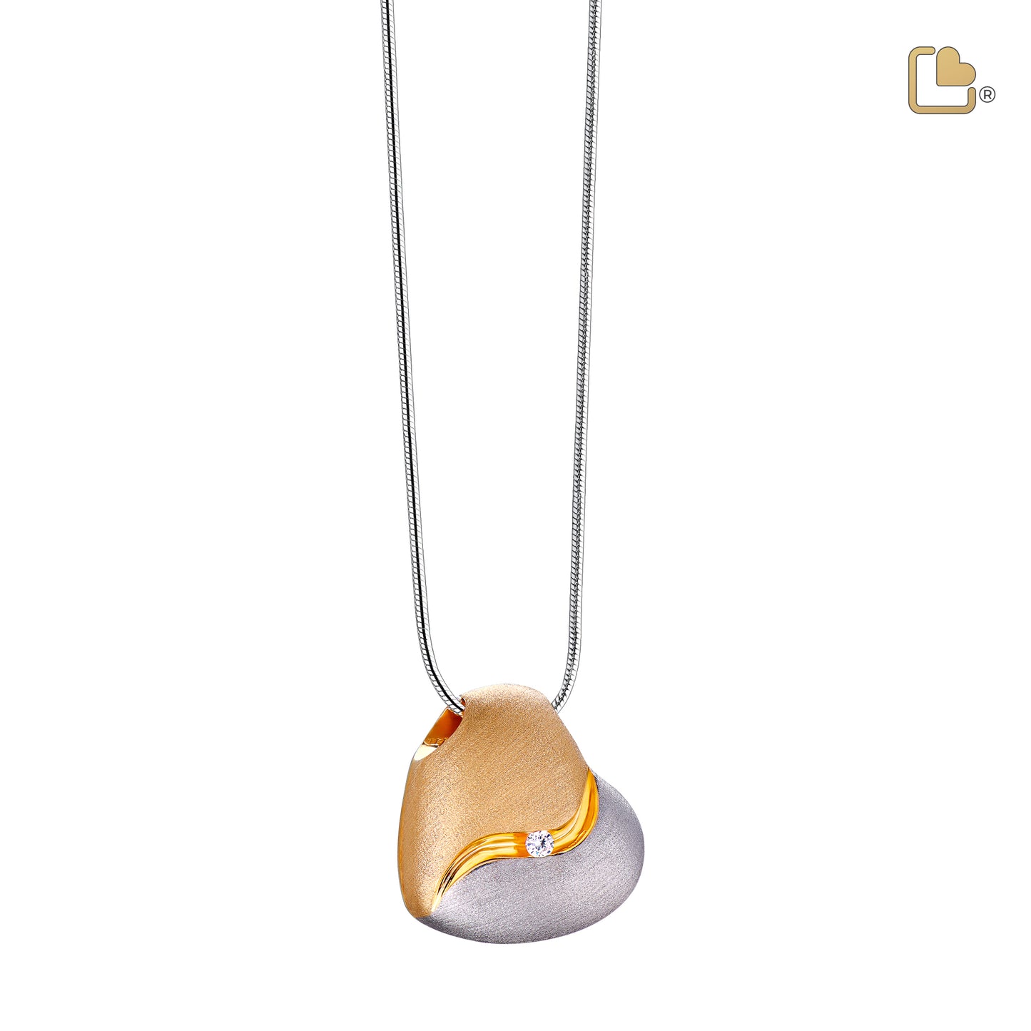 Pendant: Heartfelt - Gold Vermeil Two Tone w/Clear Crystal - PD1050