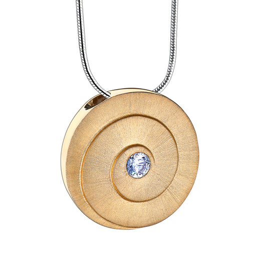 Pendant: Eternity - Gold Vermeil Two Tone w/Clear Crystal - PD1061