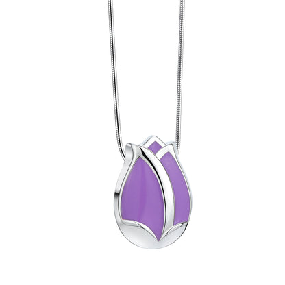 Pendant: Tulip - Polished Silver & Pearl Purple - PD1076*