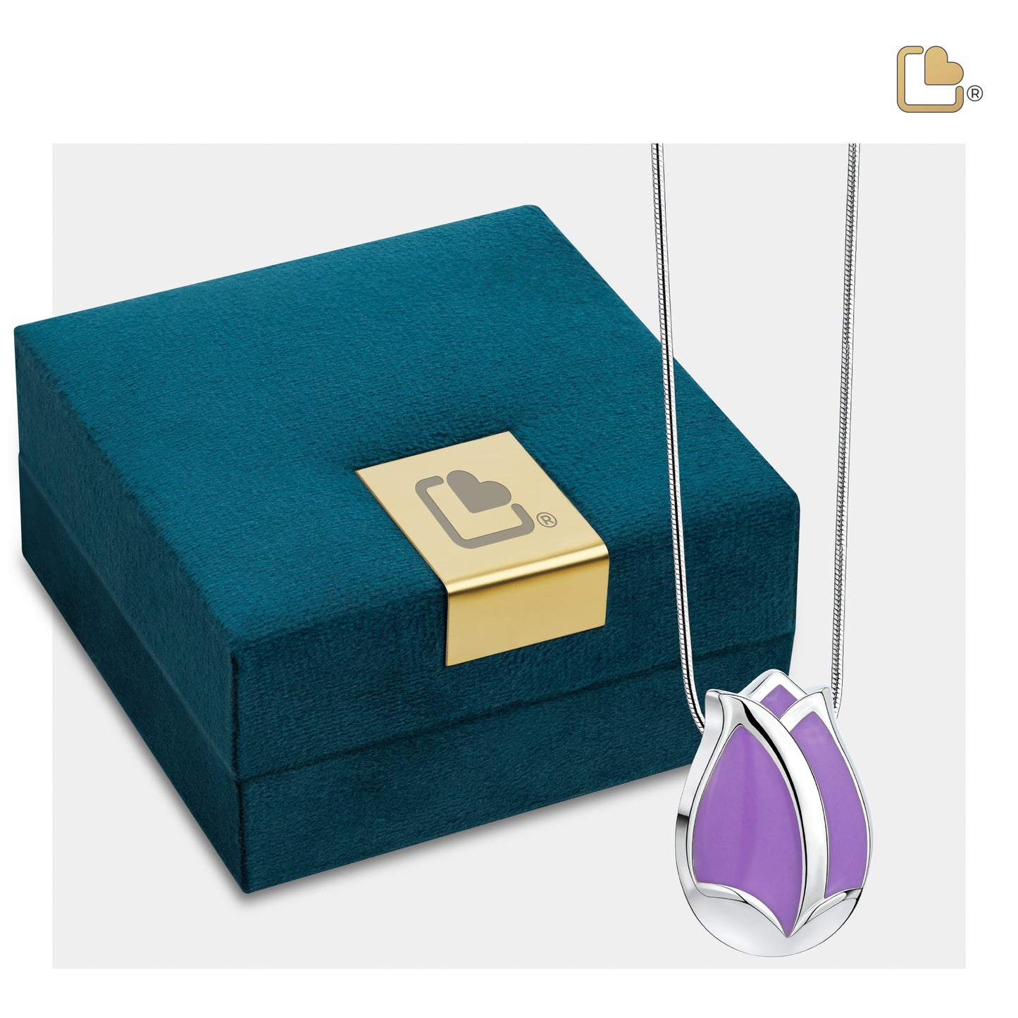 Pendant: Tulip - Polished Silver & Pearl Purple - PD1076*