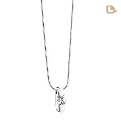 Pendant: Hope - Rhodium Plated w/Clear Crystal - PD1080