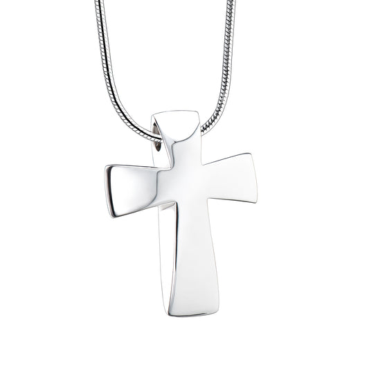 Pendant: Cross - Rhodium Plated - PD1090