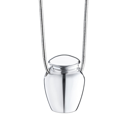 Pendant: Urn - Rhodium Plated - PD1140