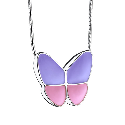 Pendant: Wings Of Hope Lavender - Enamel Rhodium Plated - PD1200