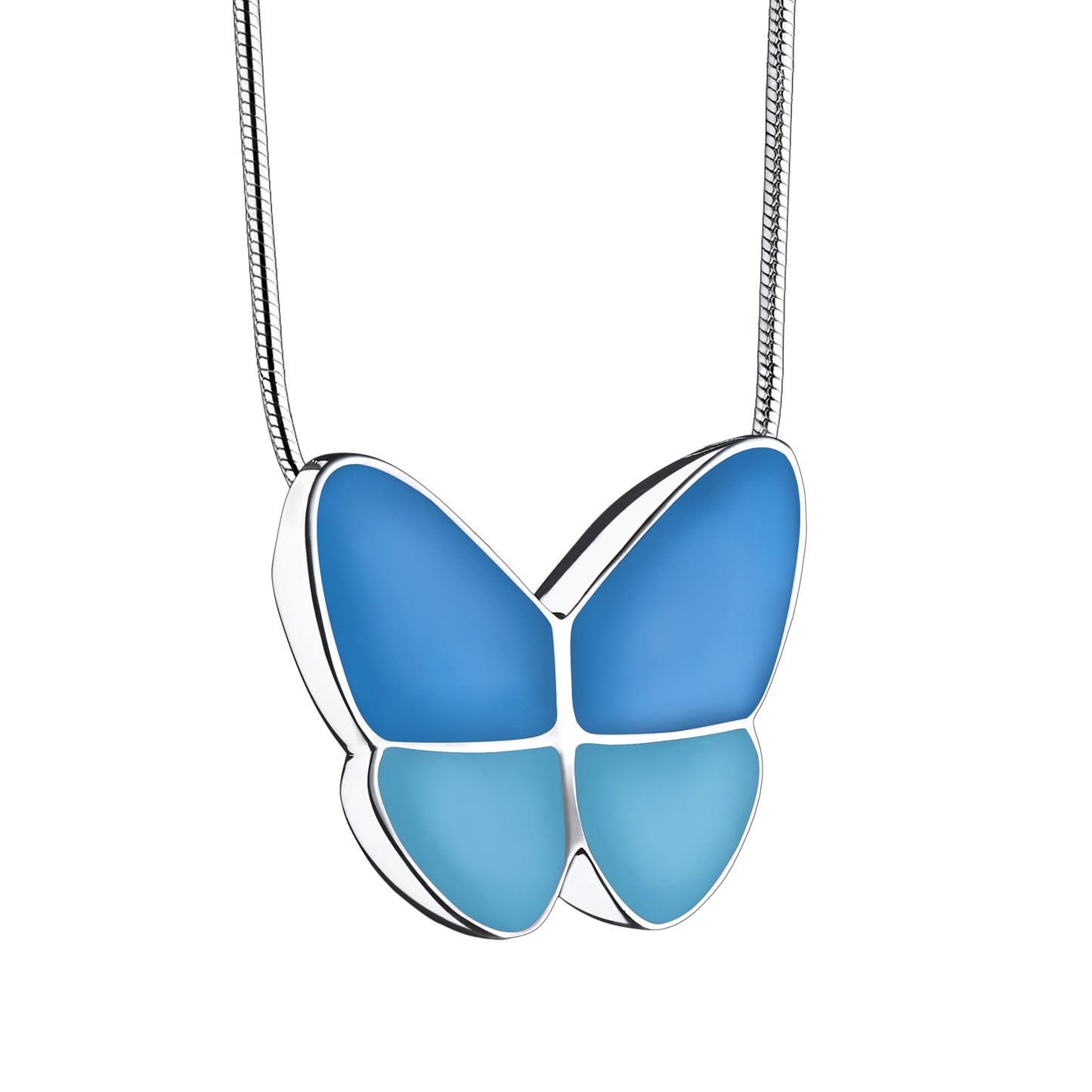 Pendant: Wings Of Hope Blue - Enamel Rhodium Plated - PD1201