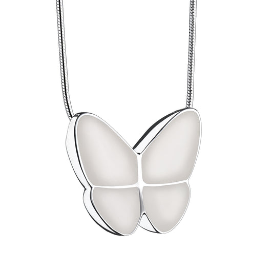 Pendant: Wings Of Hope Pearl - Enamel Rhodium Plated - PD1202