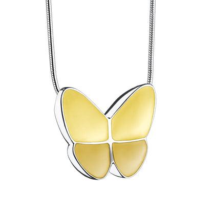 Pendant: Wings Of Hope Yellow - Enamel Rhodium Plated - PD1203